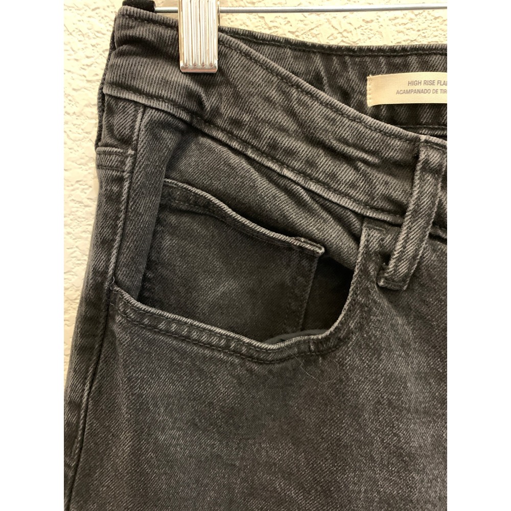 NWT High Rise Flare Jeans Women's 17 Long Black Wash Stretch Denim - Picture 4 of 8